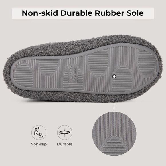 HomeTop Size 10 one piece curly fur memory foam indoor bootie slipper - Picture 14 of 15